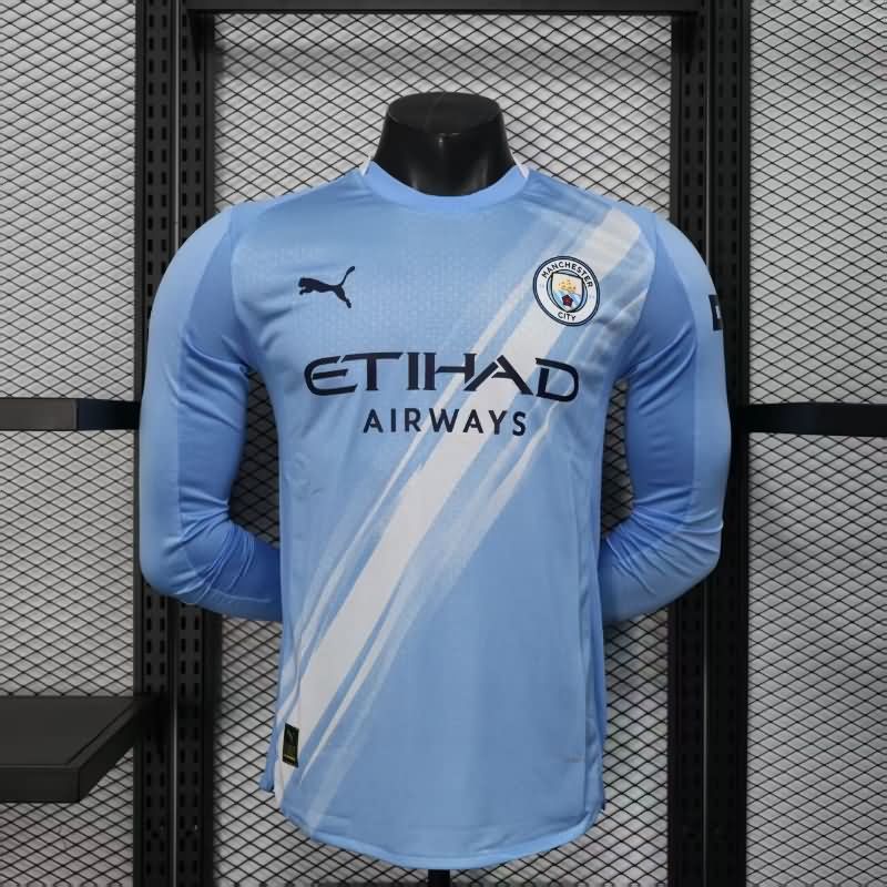 AAA Quality Manchester City 25/26 Home Long Sleeve Soccer Jersey (Player)