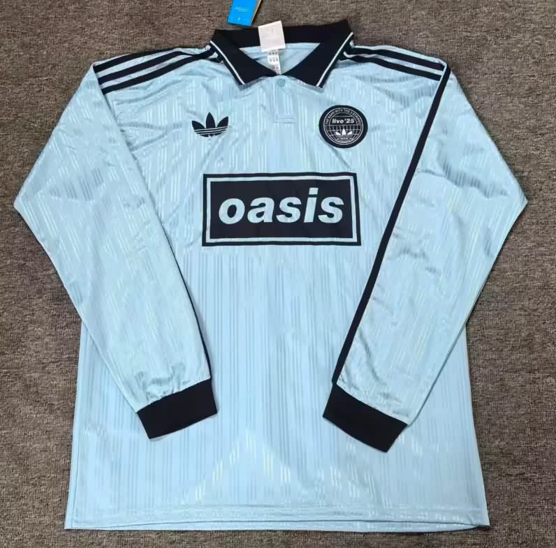 AAA Quality Oasis 2025 Blue Long Sleeve Soccer Jersey
