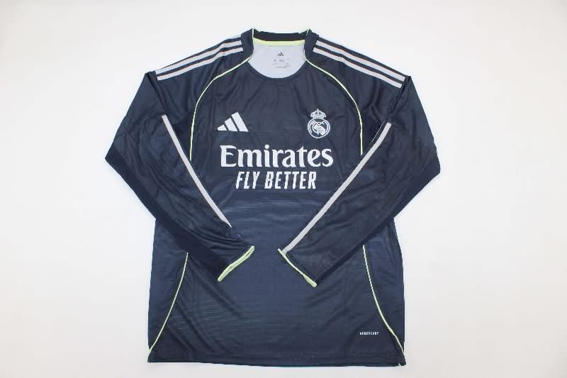 AAA Quality Real Madrid 25/26 Away Long Sleeve Soccer Jersey