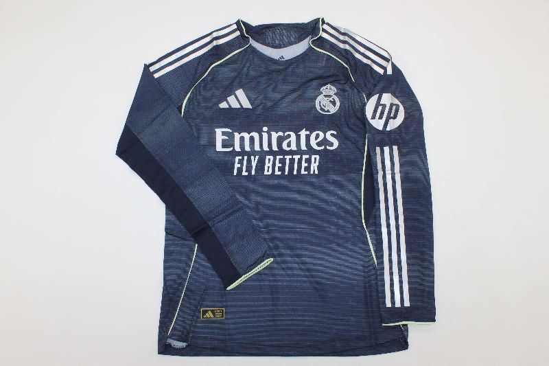 AAA Quality Real Madrid 25/26 Away Long Sleeve Soccer Jersey (Player)