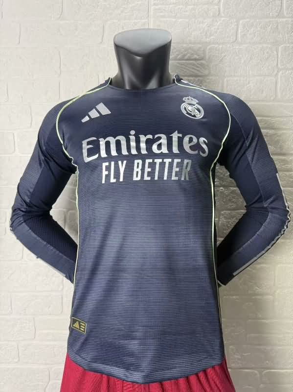 AAA Quality Real Madrid 25/26 Away Long Sleeve Soccer Jersey (Player) Leaked