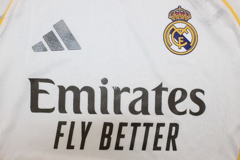 AAA Quality Real Madrid 25/26 Home Long Sleeve Soccer Jersey (Player)