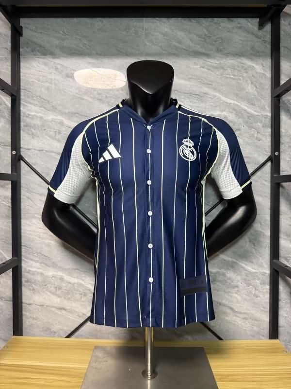 AAA Quality Real Madrid 25/26 Travel Dark Blue Soccer Jersey (Player)
