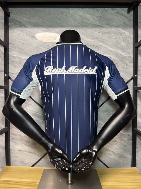 AAA Quality Real Madrid 25/26 Travel Dark Blue Soccer Jersey (Player)
