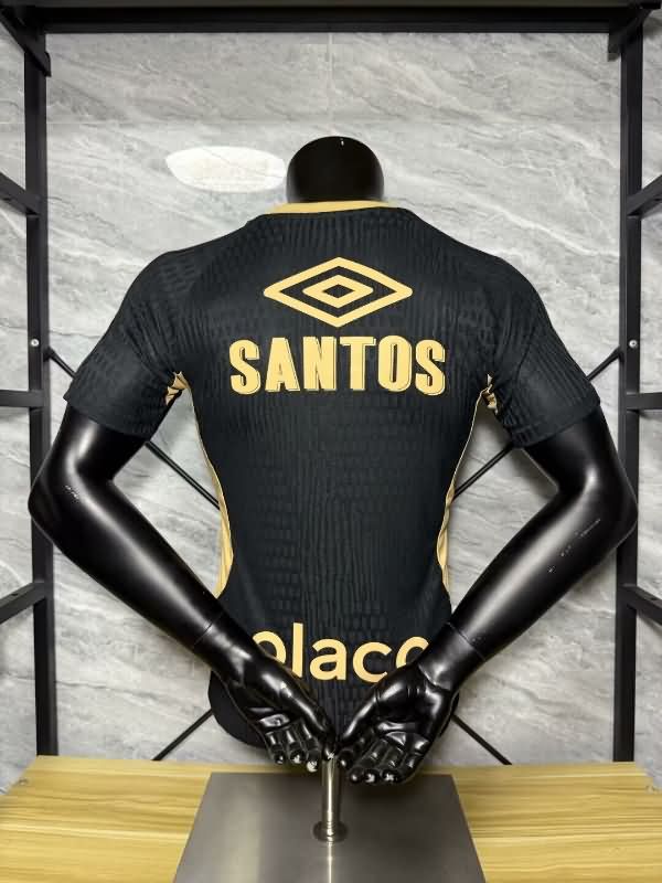 AAA Quality Santos 2025 Black Soccer Jersey (Player) With Sponsor