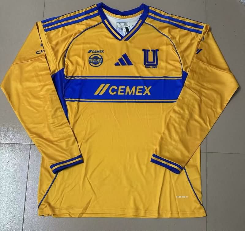 AAA Quality Tigres Uanl 25/26 Home Long Sleeve Soccer Jersey