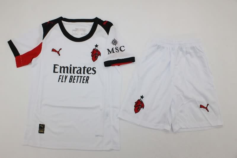 Kids AC Milan 25/26 Away Soccer Jersey And Shorts