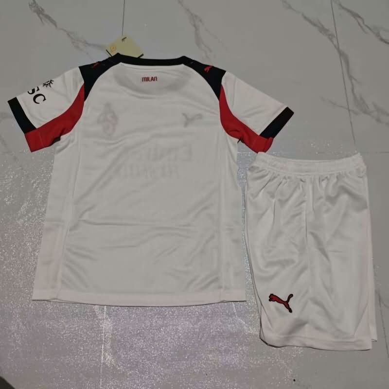 Kids AC Milan 25/26 Away Soccer Jersey And Shorts Leaked