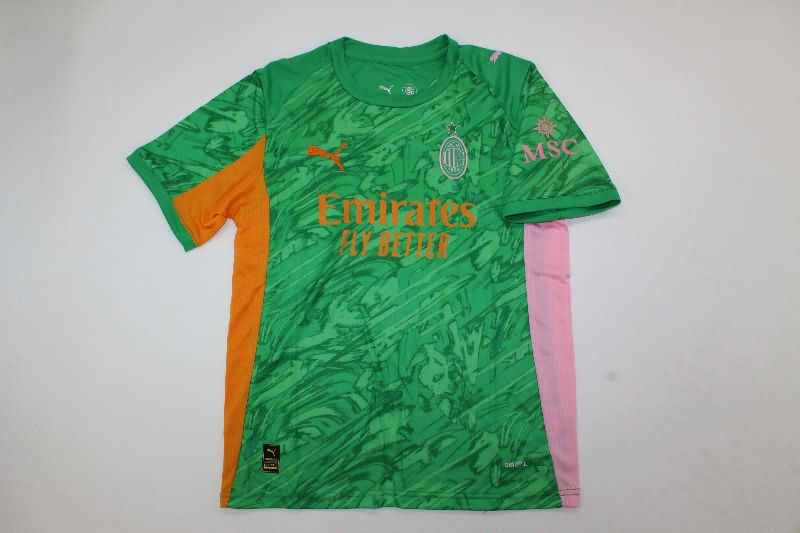 Kids AC Milan 25/26 Goalkeeper Green Soccer Jersey And Shorts