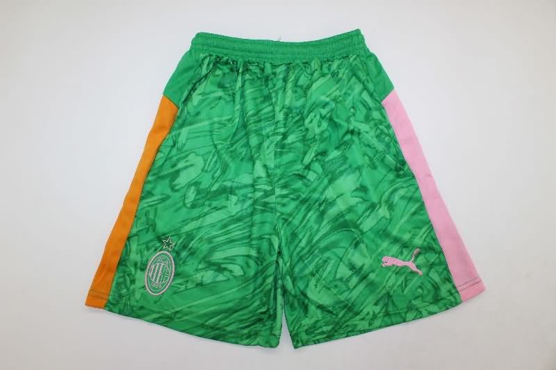 Kids AC Milan 25/26 Goalkeeper Green Soccer Jersey And Shorts