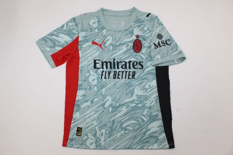 Kids AC Milan 25/26 Goalkeeper Grey Soccer Jersey And Shorts