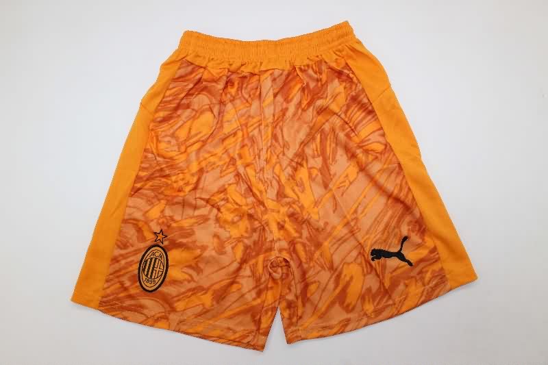Kids AC Milan 25/26 Goalkeeper Orange Soccer Jersey And Shorts
