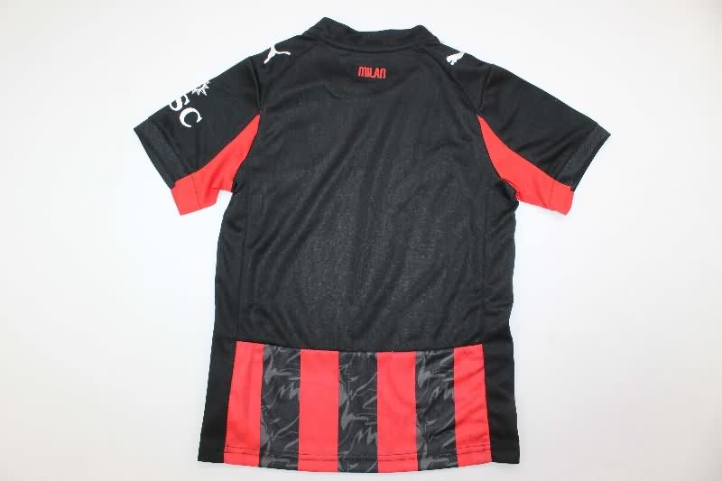 Kids AC Milan 25/26 Home Soccer Jersey And Shorts