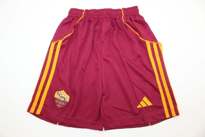 Kids AS Roma 25/26 Home Soccer Jersey And Shorts