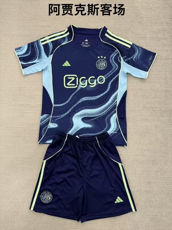 Kids Ajax 25/26 Away Soccer Jersey And Shorts Kids Ajax 25/26 Away Soccer Jersey And Shorts