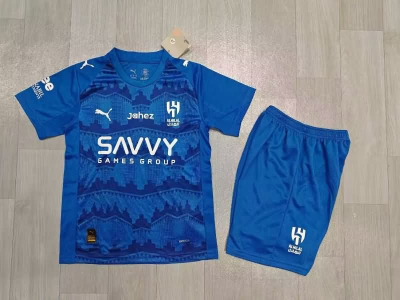 Kids Al Hilal 25/26 Home Soccer Jersey And Shorts Kids Al Hilal 25/26 Home Soccer Jersey And Shorts