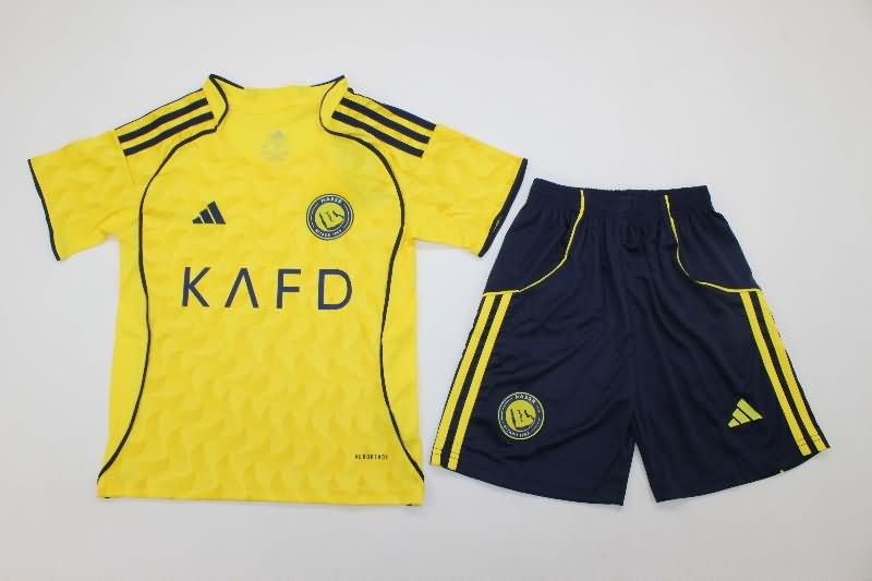 Kids Al Nassr FC 25/26 Home Soccer Jersey And Shorts Kids Al Nassr FC 25/26 Home Soccer Jersey And Shorts