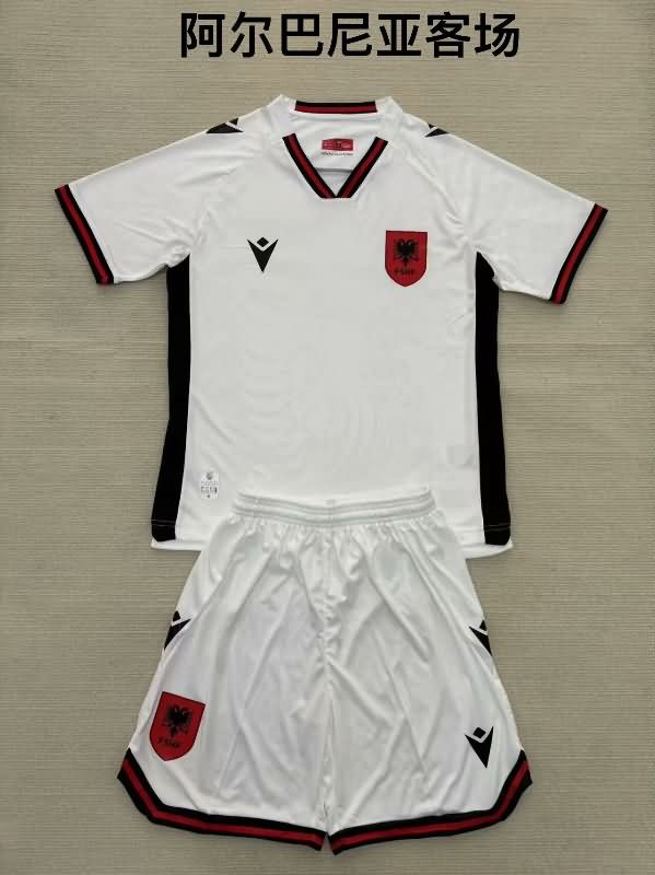 Kids Albania 2025 Away Soccer Jersey And Shorts