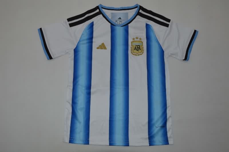 Kids Argentina 25/26 Home Soccer Jersey And Shorts
