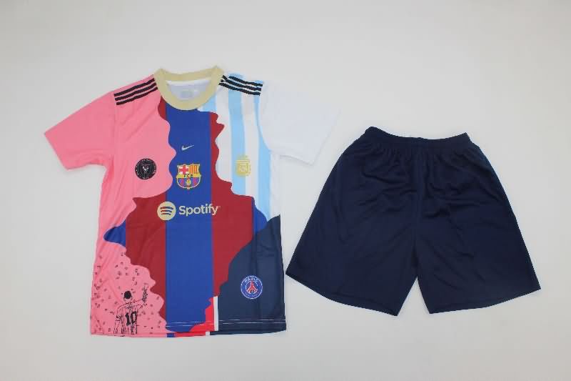 Kids Argentina 2025 MESSI Special Soccer Jersey And Shorts
