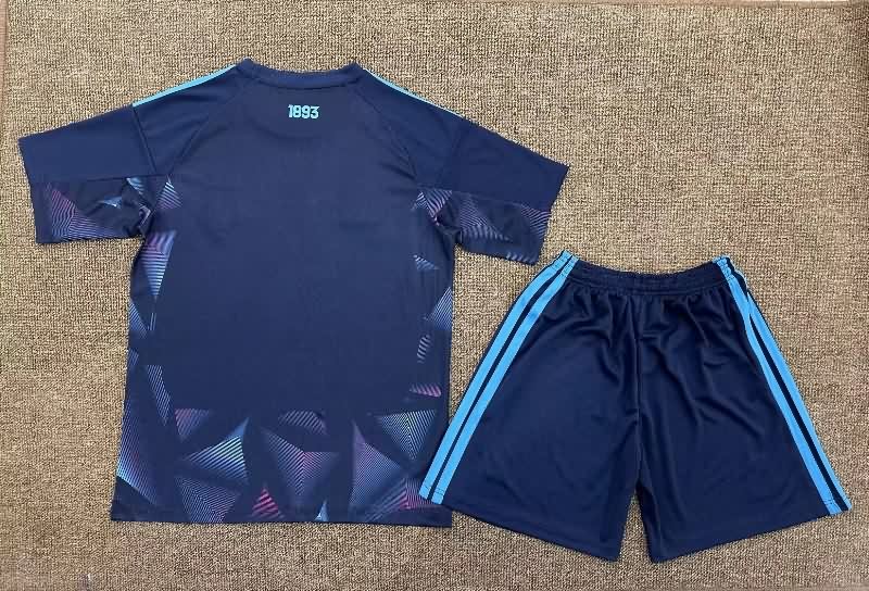 Kids Argentina 2026 World Cup Goalkeeper Dark Blue Soccer Jersey And Shorts