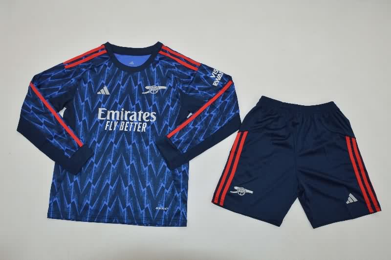 Kids Arsenal 25/26 Away Long Sleeve Soccer Jersey And Shorts Kids Arsenal 25/26 Away Long Sleeve Soccer Jersey And Shorts