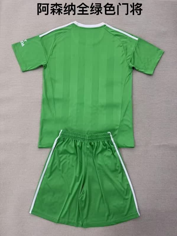 Kids Arsenal 25/26 Goalkeeper Green Soccer Jersey And Shorts