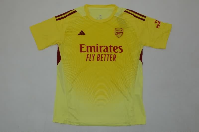 Kids Arsenal 25/26 Goalkeeper Yellow Soccer Jersey And Shorts