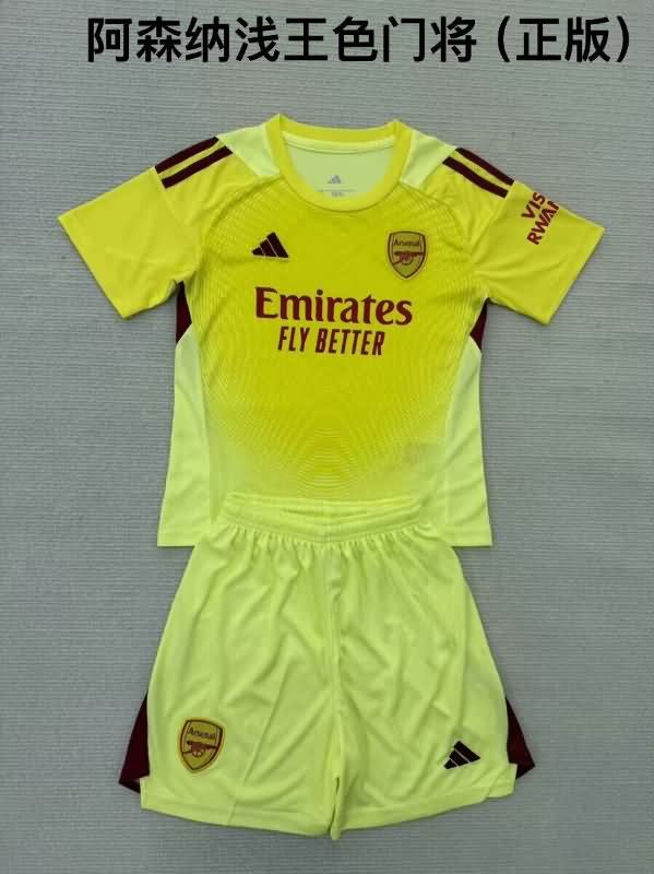 Kids Arsenal 25/26 Goalkeeper Yellow Soccer Jersey And Shorts Leaked Kids Arsenal 25/26 Goalkeeper Yellow Soccer Jersey And Shorts Leaked