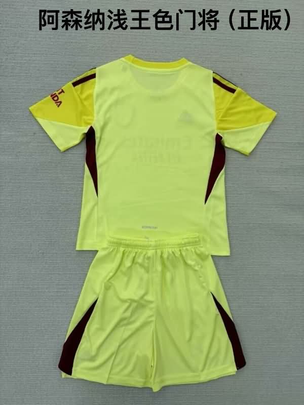 Kids Arsenal 25/26 Goalkeeper Yellow Soccer Jersey And Shorts Leaked