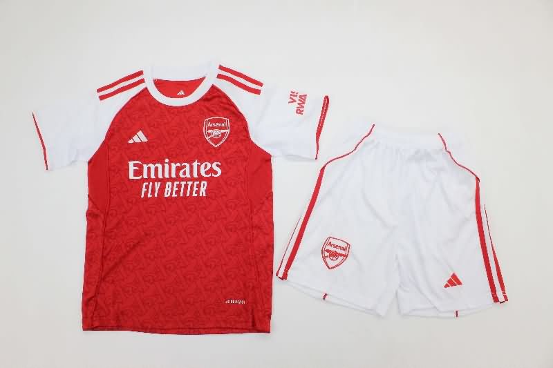 Kids Arsenal 25/26 Home Soccer Jersey And Shorts Kids Arsenal 25/26 Home Soccer Jersey And Shorts