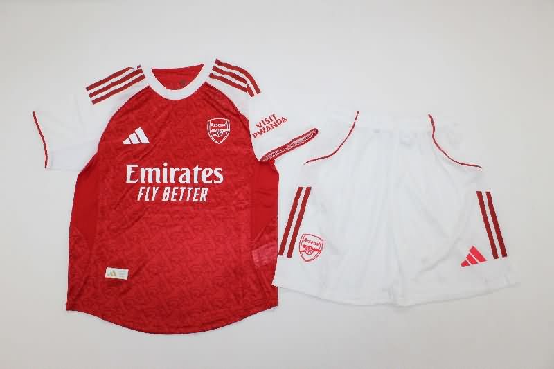 Kids Arsenal 25/26 Home Soccer Jersey And Shorts (Player) Kids Arsenal 25/26 Home Soccer Jersey And Shorts (Player)