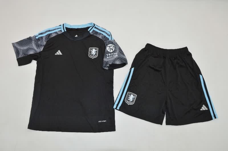 Kids Aston Villa 25/26 Away Soccer Jersey And Shorts
