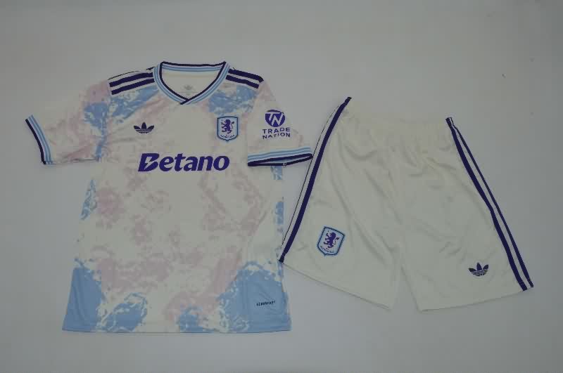 Kids Aston Villa 25/26 Third Soccer Jersey And Shorts