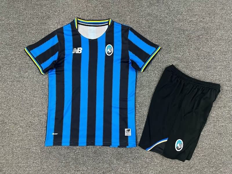 Kids Atalanta BC 25/26 Home Soccer Jersey And Shorts