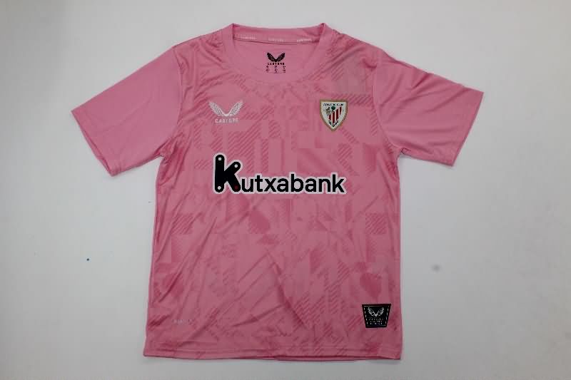 Kids Athletic Bilbao 25/26 Goalkeeper Pink Soccer Jersey And Shorts