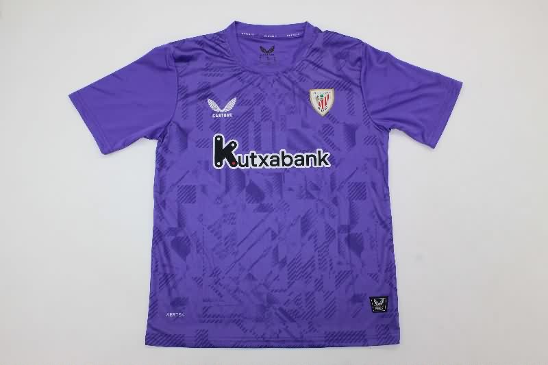 Kids Athletic Bilbao 25/26 Goalkeeper Purple Soccer Jersey And Shorts