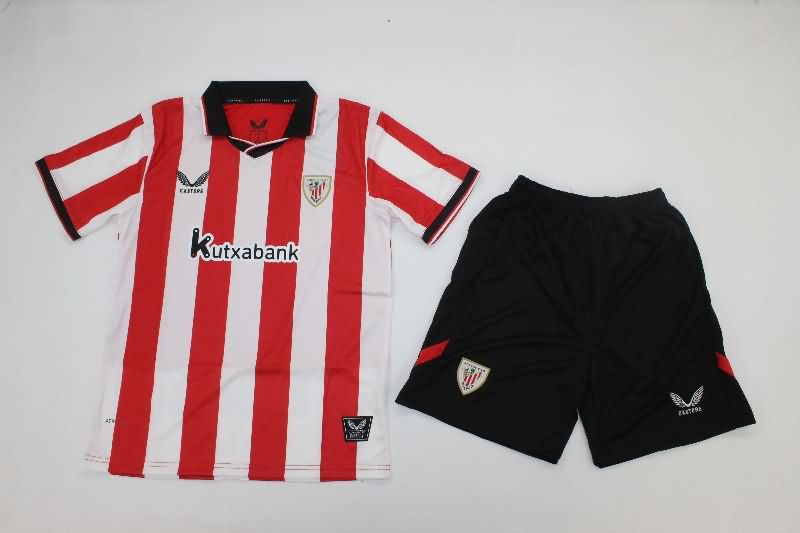 Kids Athletic Bilbao 25/26 Home Soccer Jersey And Shorts Kids Athletic Bilbao 25/26 Home Soccer Jersey And Shorts