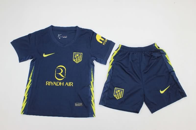 Kids Atletico Madrid 25/26 Away Soccer Jersey And Shorts Kids Atletico Madrid 25/26 Away Soccer Jersey And Shorts