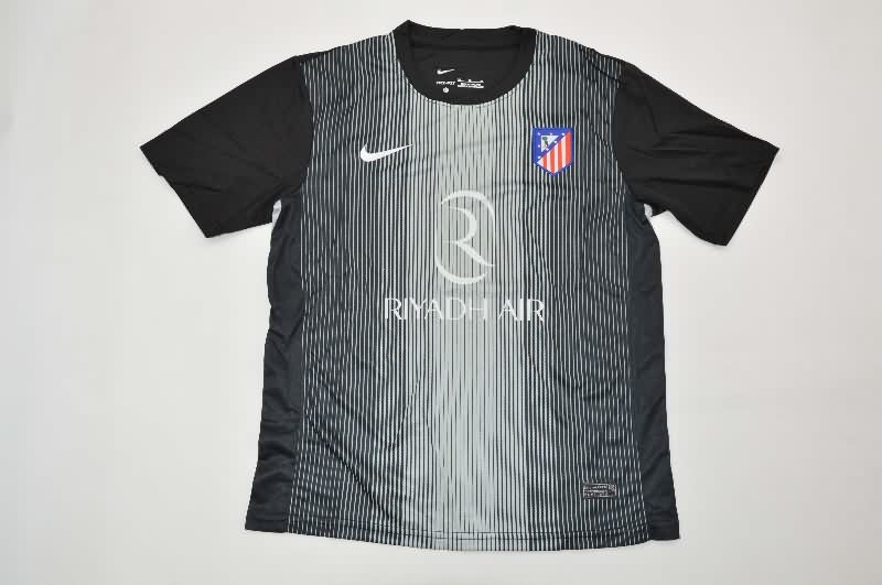 Kids Atletico Madrid 25/26 Goalkeeper Black Soccer Jersey And Shorts