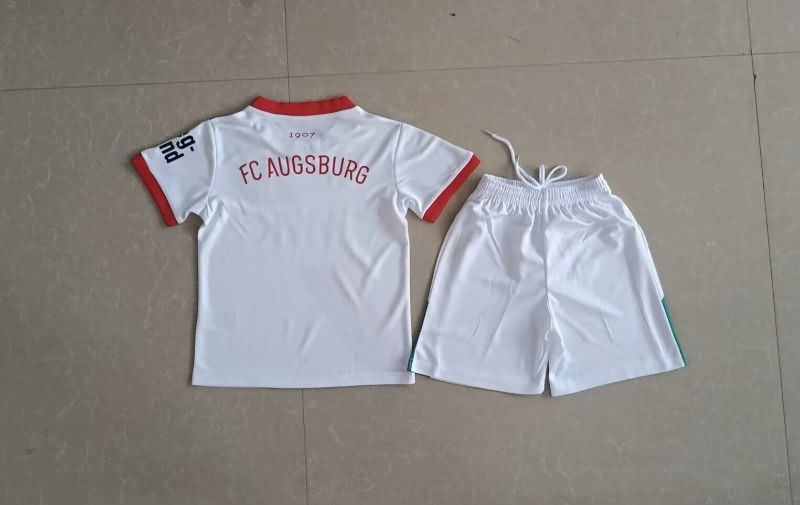 Kids Augsburg 25/26 Home Soccer Jersey And Shorts