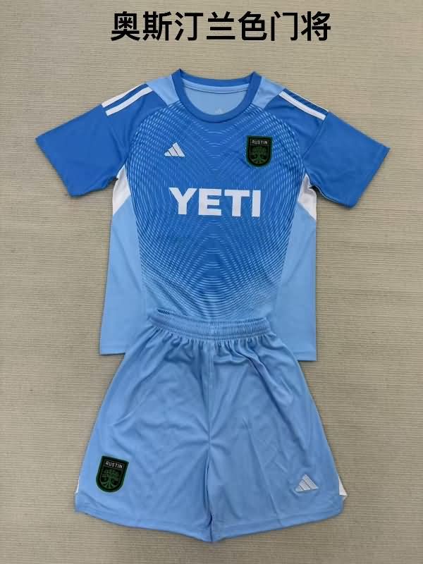 Kids Austin 2025 Goalkeeper Blue Soccer Jersey And Shorts Kids Austin 2025 Goalkeeper Blue Soccer Jersey And Shorts