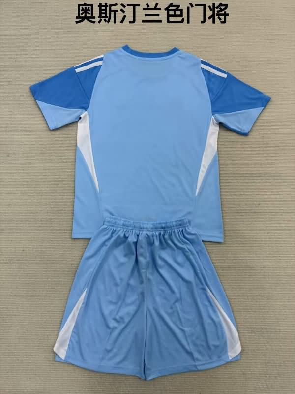 Kids Austin 2025 Goalkeeper Blue Soccer Jersey And Shorts