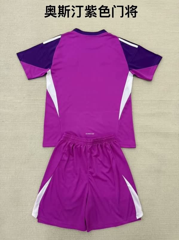 Kids Austin 2025 Goalkeeper Purple Soccer Jersey And Shorts