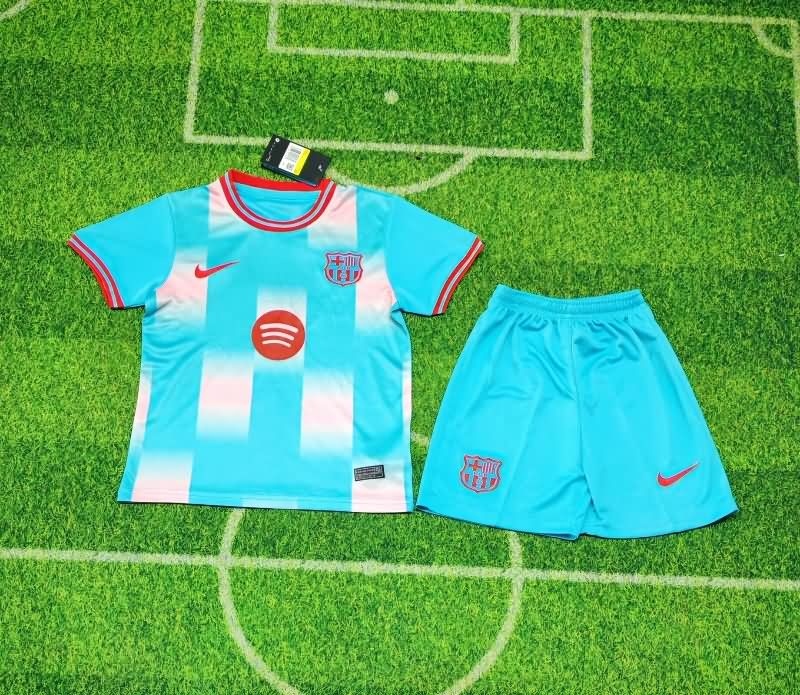 Kids Barcelona 25/26 Blue Soccer Jersey And Shorts