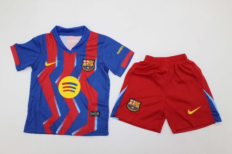 Kids Barcelona 25/26 Fourth Soccer Jersey And Shorts
