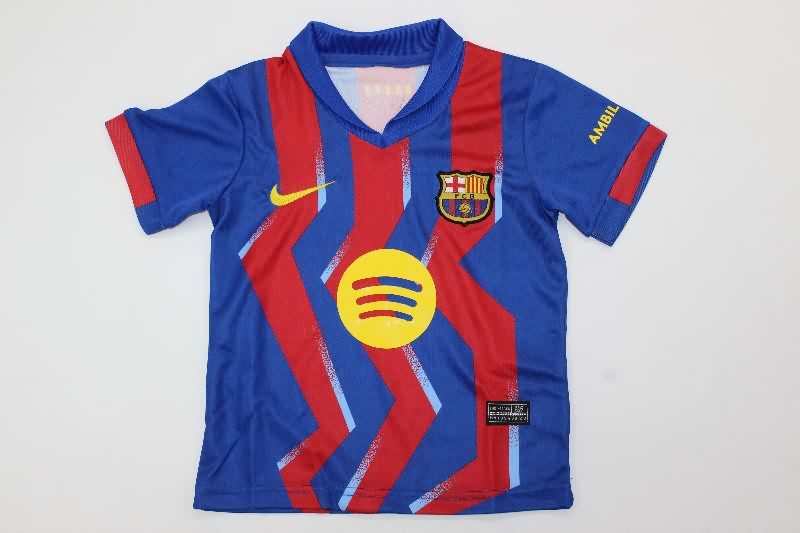 Kids Barcelona 25/26 Fourth Soccer Jersey And Shorts