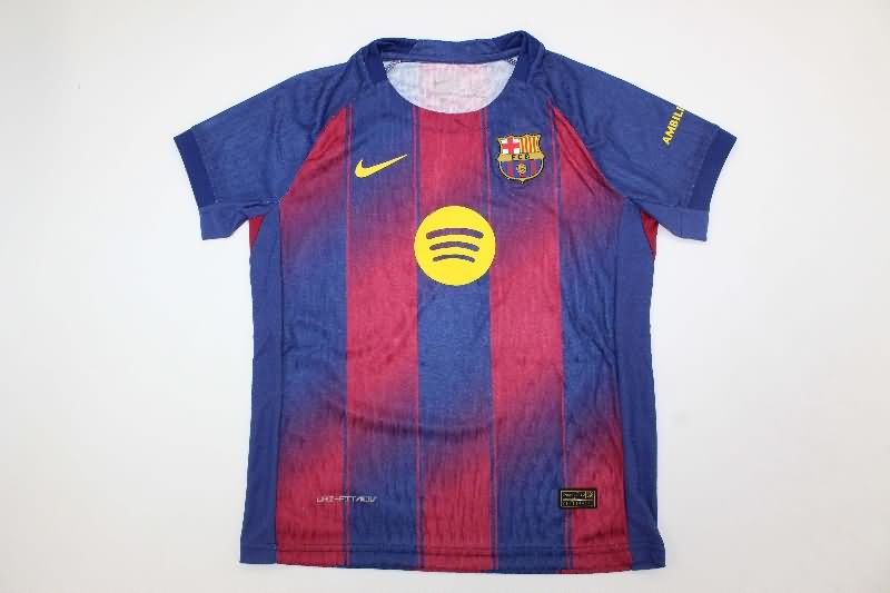 Kids Barcelona 25/26 Home Soccer Jersey And Shorts (Player)