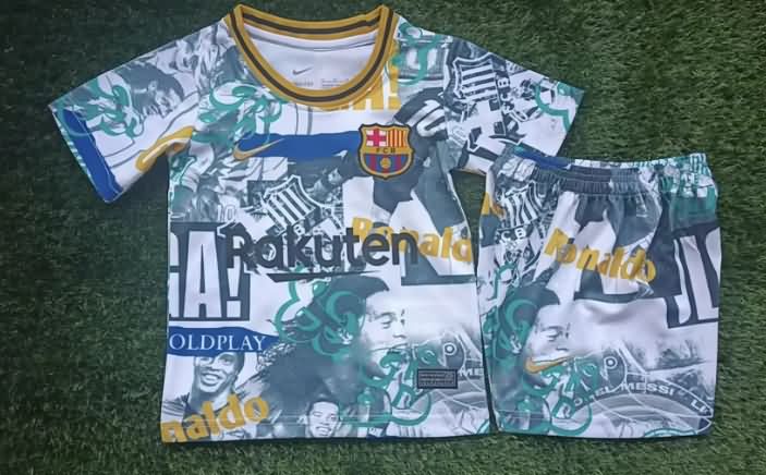 Kids Barcelona 25/26 Special Soccer Jersey And Shorts 04