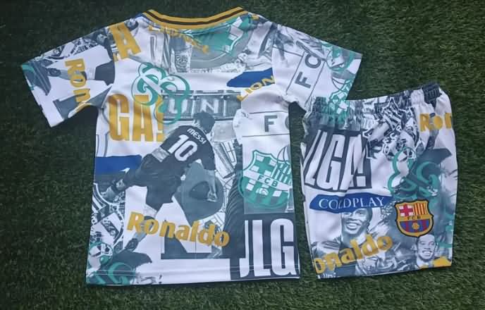 Kids Barcelona 25/26 Special Soccer Jersey And Shorts 04